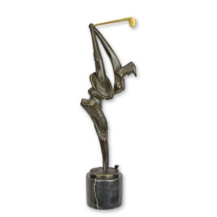 Bronzefigur Golfspieler - H. 42,5 cm - Sammelfigur