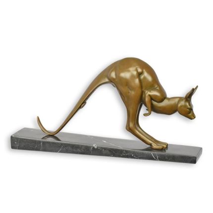 A BRONZE SCULPTURE OF A KANGAROO