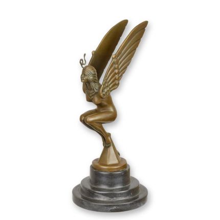 Bronzefigur geflügelte Frau - Kühlerfigur - Höhe 24 cm