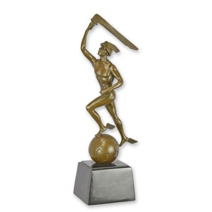 A BRONZE ART DECO SCULPTURE OF MERCURY