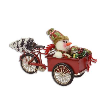 Miniaturmodell Lastenfahrrad, Weihnachtsdeko, rot, Zinkblech