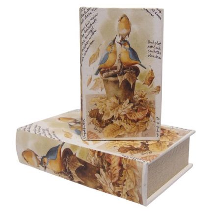 2er-Set Buchboxen aus Leinwand, A PAIR OF CANVAS BOOK BOXES