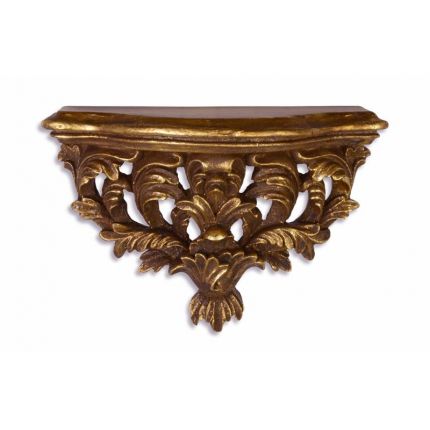 Goldfarbene Wandkonsole, Polyresin, A GOLD RESIN WALL CONSOLE