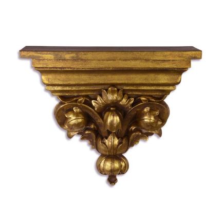 Goldfarbene Wandkonsole, Polyresin, A GOLD RESIN WALL CONSOLE