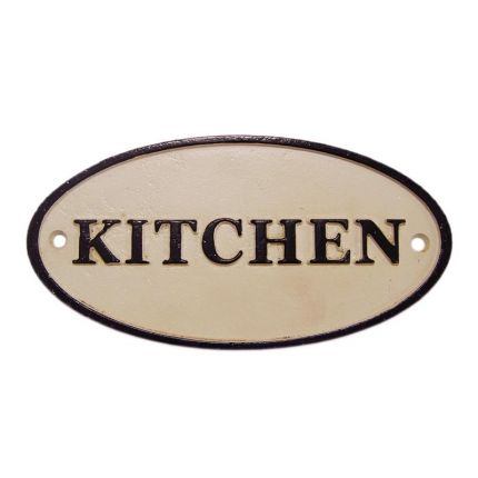 Gusseisen-Türschild für die Küche, A CAST IRON "KITCHEN" PLAQUE
