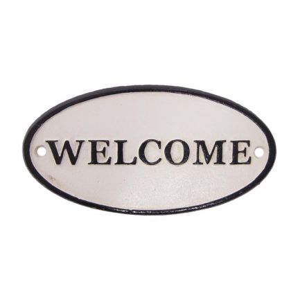 Gusseisenschild, A CAST IRON "WELCOME" PLAQUE