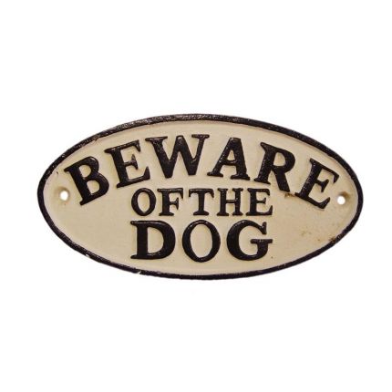Gusseisenschild, A CAST IRON "BEWARE OF THE DOG" PLAQUE