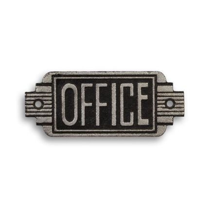 Gusseisenschild, A CAST IRON ART DECO SIGN "OFFICE"