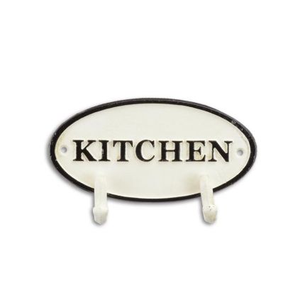 Gusseisen-Wandhaken mit Aufschrift für die Küche, A CAST IRON "KITCHEN" WALL HOOK