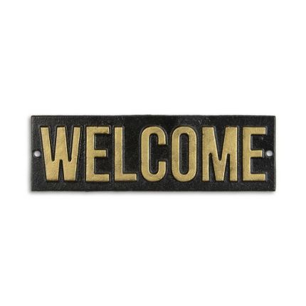 Gusseisen-Schild "Willkommen", A CAST IRON "WELCOME" PLAQUE