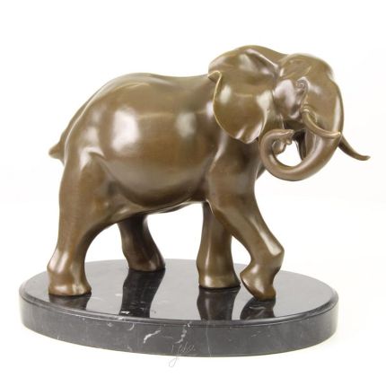 #A BRONZE SCULPTURE OF AN ELEPHANT