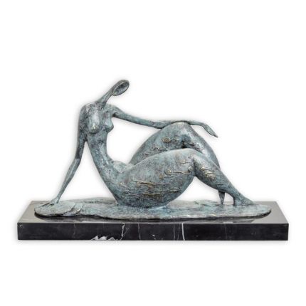 
Moderne Bronzefigur weiblicher Akt, A MODERNIST BRONZE SCULPTURE OF A FEMALE NUDE
