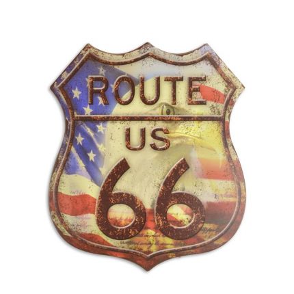 Blechschild, A TIN PLATE - ROUTE US 66