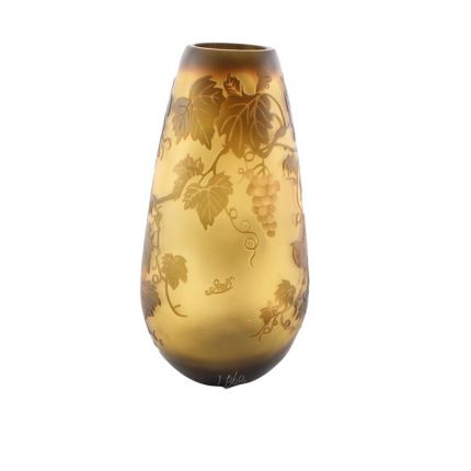 Kameo-Glasvase "Weinrebe" - Höhe 35,8 cm