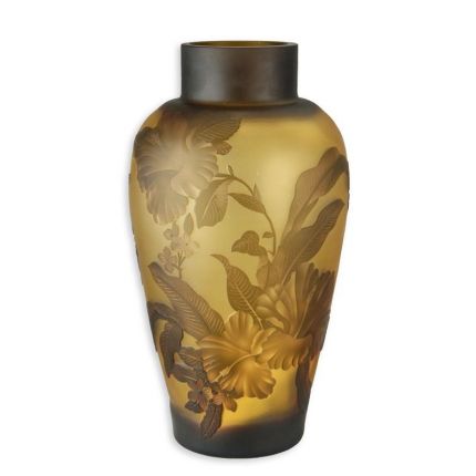 Kameo-Glasvase "Blumen" - Höhe 33,5 cm