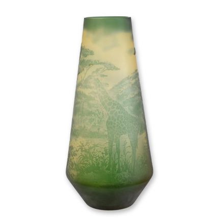 Kameo-Glasvase "Giraffe der Savanne" - Höhe 43,5 cm