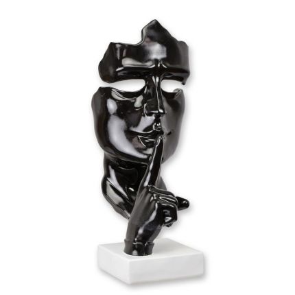 Dekofigur Maske "Speak No Evil" - H. 62,5 cm - schwarz - Polyresin