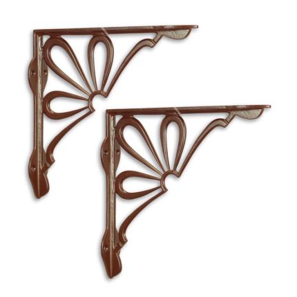 #A PAIR OF CAST IRON WALL BRACKETS