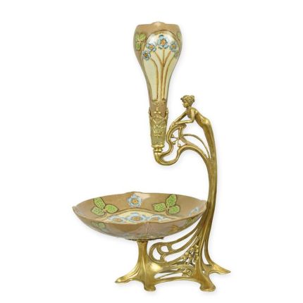 Blumenständer aus Porzellan mit Bronzeanteilen, A BRONZE MOUNTED PORCELAIN FLOWER STAND