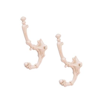 2er-Set Wandhaken, antikweiß,  A PAIR OF CAST IRON ANTIQUE WHITE COAT HOOKS