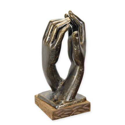 Bronzefigur Hände namens "Die Kathedrale", A CAST IRON SCULPTURE CALLED THE CATHEDRAL""