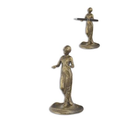 Jugendstil-Bronzefigur Stifthalter, A CAST IRON ART NOUVEAU PENHOLDER