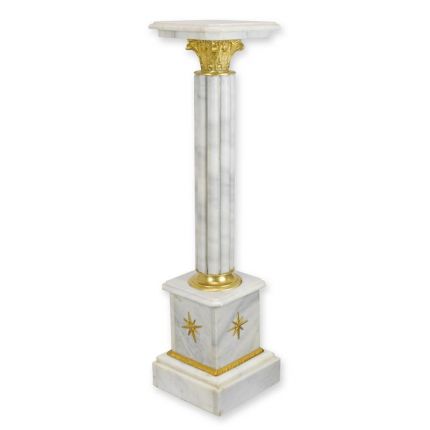 Marmor-Säule, grau-weiß, A MARBLE COLUMN - GREY WHITE