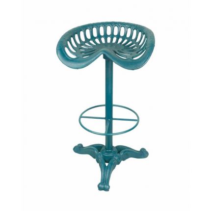 Gusseisenstuhl, Barstuhl, Stuhl, blau, A CAST IRON BAR STOOL, BLUE