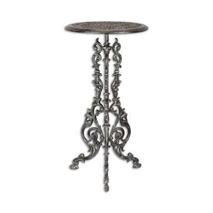 Gusseisentisch für Pflanzen, Gusseisen, Tisch, rund, antiksilber, A CAST IRON PLANT TABLE, ANTIQUE SILVER