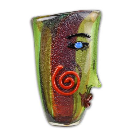 Abstrakte Glasvase im Murano-Stil, A MURANO STYLE ABSTRACT GLASS VASE