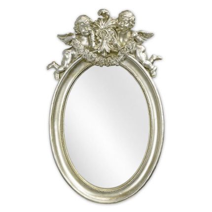 Silberspiegel mit Rahmen aus Polyresin, A RESIN FRAMED SILVER MIRROR