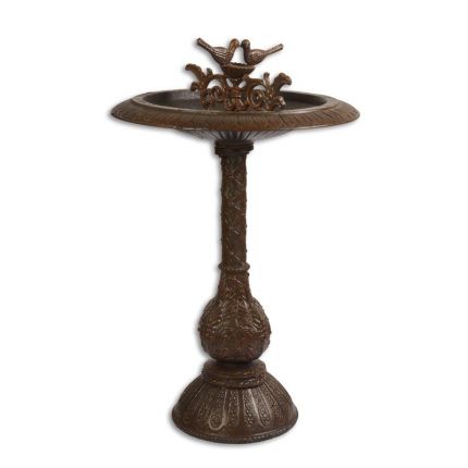 Gusseisenvogelbad, braun, A CAST IRON BIRD BATH BROWN