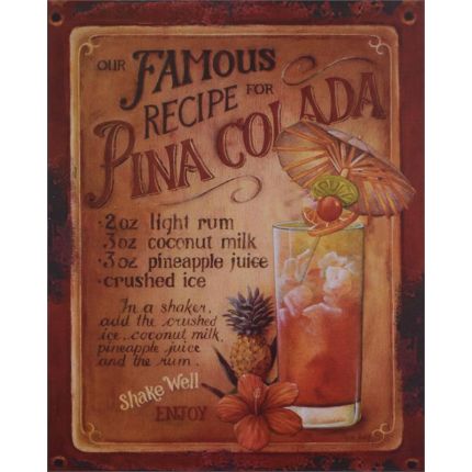 #TIN PLAQUE LxW: 25 x 20 cm.