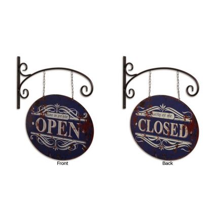 Zweiseitiges Blechschild, A DOUBLE SIDED TIN SIGNBOARD