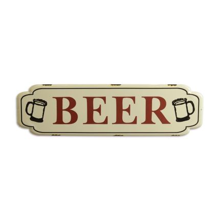 #AN EMBOSSED TIN PLATE - BEER
