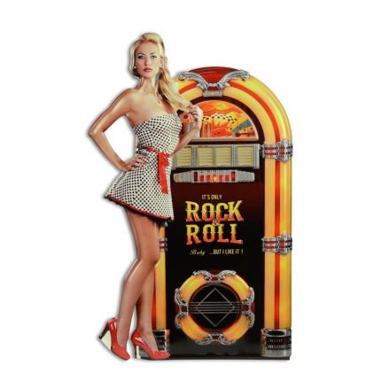 Geprägtes Blechschild, AN EMBOSSED TIN PLATE - ROCK & ROLL