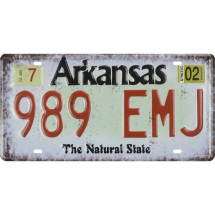 #AN EMBOSSED TIN LICENSE PLATE - ARKANSAS