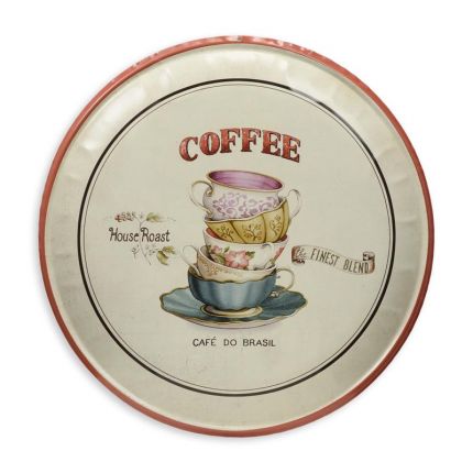 Runde Wanddekoration aus Zinn, A ROUND TIN PLATE