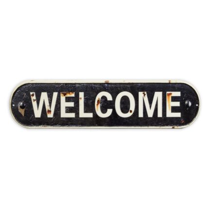 Geprägtes Blechschild, AN EMBOSSED TIN PLATE - WELCOME