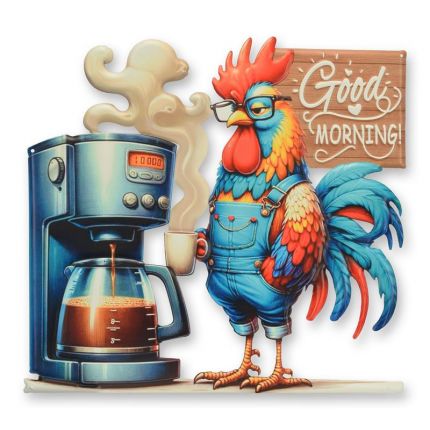 AN EMBOSSED TIN PLATE - GOOD MORNING