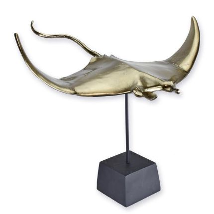 #AN ALUMINUM SCULPTURE OF A MANTA RAY