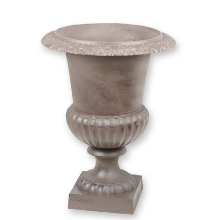 Gusseisenpokal, braun, A CAST IRON GARDEN URN - BROWN