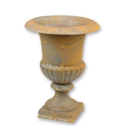 Gusseisenpokal, rostfarben, A CAST IRON GARDEN URN - RUST