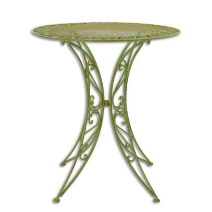 Eisen-Gartentisch, rund, grün, A GREEN IRON GARDEN TABLE