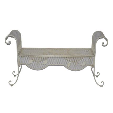 Eisen-Gartenbank, weiß, A WHITE IRON BENCH