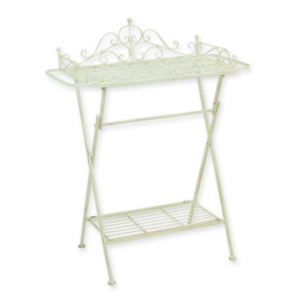 Badezimmertisch aus Eisen, weiß, A WROUGHT IRON BATHROOM TABLE, WHITE