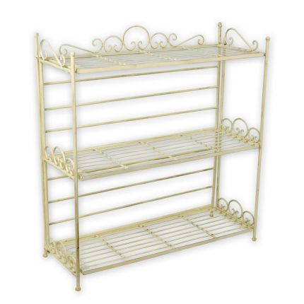 Dreistufiges Eisen-Regal, weiß, A 3 TIER IRON ETAGERE, WHITE