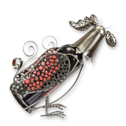 Flaschenhalter "Hahn" aus Zinn, A TIN BOTTLE HOLDER ROOSTER