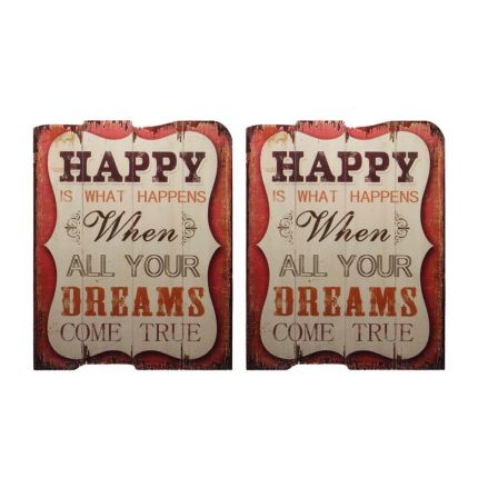 2er-Set Drucke auf Holz mit Sinnspruch - Höhe 50 cm - mehrfarbig