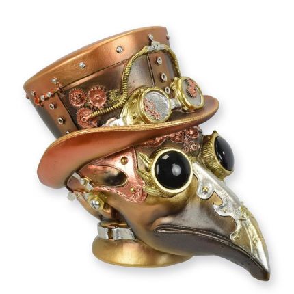 Steampunk-Kopf "Pest-Arzt", Polyresin, A RESIN STEAMPUNK FIGURINE OF THE PLAGUE DOCTOR